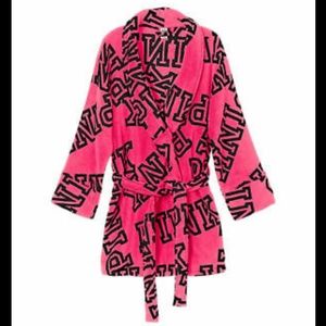 Victoria's Secret Pink cozy logo robe M/L